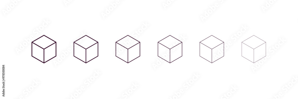 Poster blokchain block outline icon. linear vector from cryptocurrency concept. 6 different line style blok