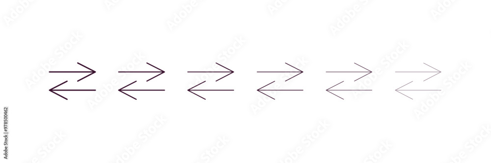 Poster exchange outline icon. linear vector from cryptocurrency concept. 6 different line style exchange ic