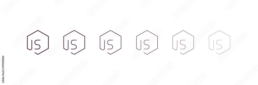 Poster node outline icon. linear vector from cryptocurrency concept. 6 different line style node icon inclu