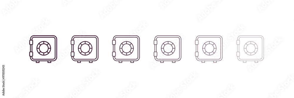 Aufkleber strongbox outline icon. linear vector from cryptocurrency concept. 6 different line style strongbox 