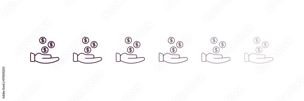 Poster point of service outline icon. linear vector from cryptocurrency concept. 6 different line style poi