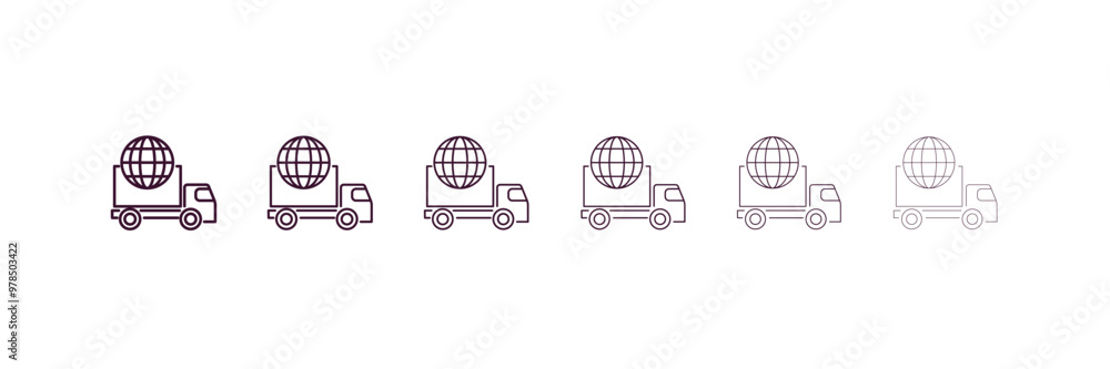 Poster global logistic outline icon. linear vector from delivery concept. 6 different line style global log