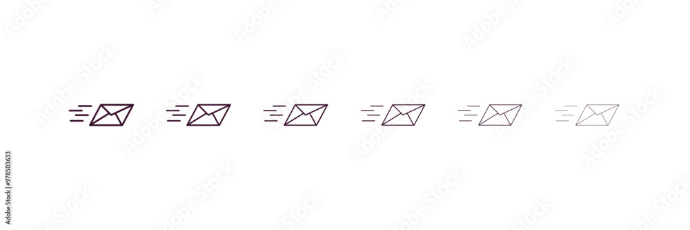 Aufkleber express mail outline icon. linear vector from delivery concept. 6 different line style express mail 