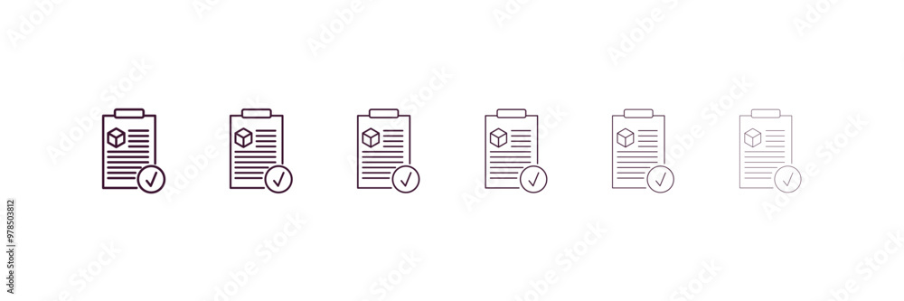 Poster delivery list outline icon. linear vector from delivery concept. 6 different line style delivery lis