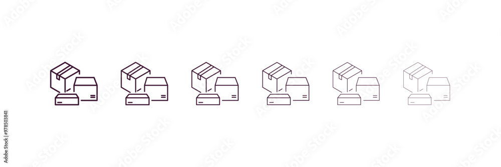Poster delivery containers outline icon. linear vector from delivery concept. 6 different line style delive