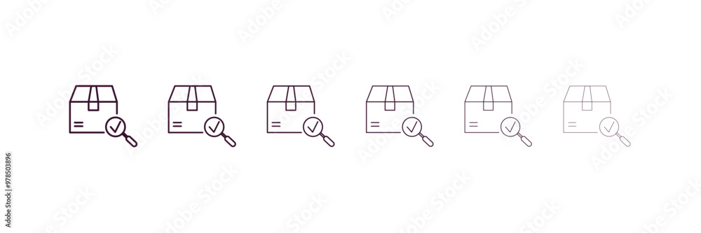 Poster package checking outline icon. linear vector from delivery concept. 6 different line style package c