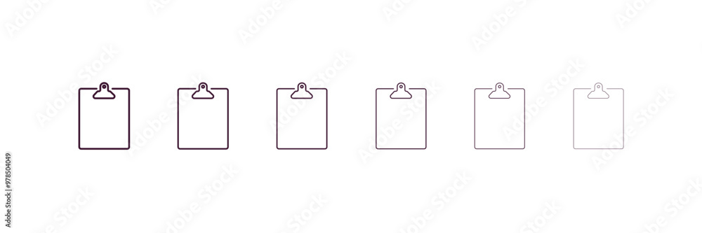 Poster clipboard outline icon. linear vector from delivery concept. 6 different line style clipboard icon i
