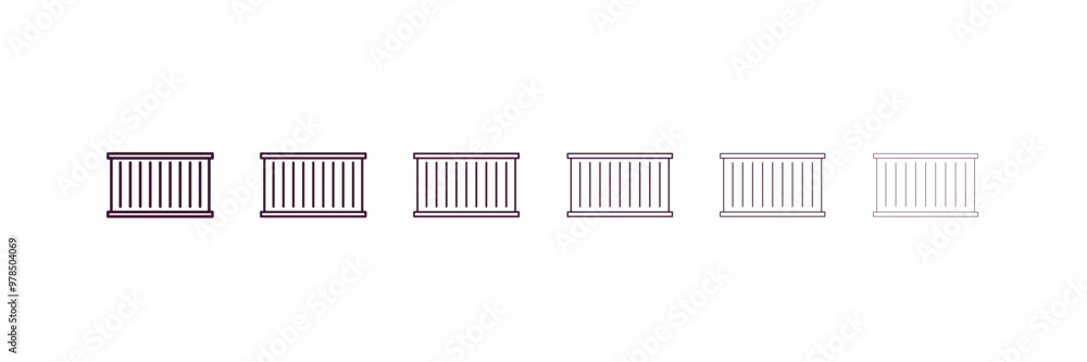 Poster container outline icon. linear vector from delivery concept. 6 different line style container icon i