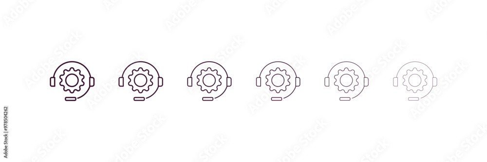 Poster support outline icon. linear vector from delivery concept. 6 different line style support icon inclu