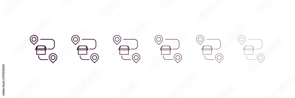 Poster tracking outline icon. linear vector from delivery concept. 6 different line style tracking icon inc