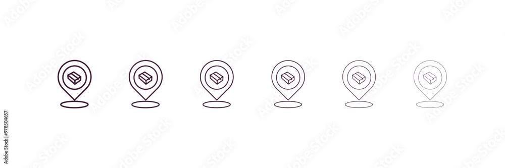 Poster localize outline icon. linear vector from delivery concept. 6 different line style localize icon inc