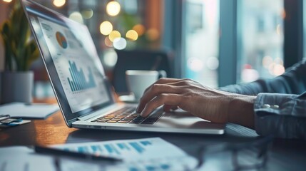 Businessman Working on a Laptop