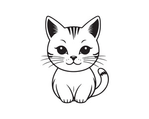 Cat Logo. Cat head icon. Cat face logo. Silhouette simple. Flat style. Cartoon cat face. Logo design template. Vector illustration. Animal logotype concept.