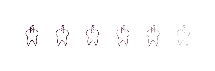 tampon outline icon. Linear vector from dentist concept. 6 different line style tampon icon included thin, light, regular, medium, bold, black.