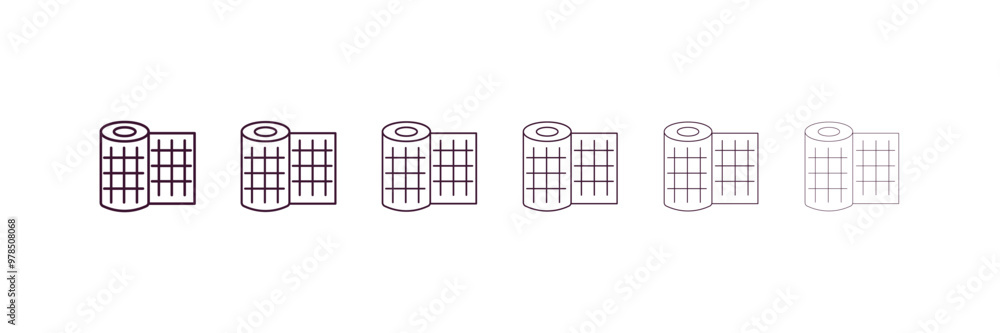 Poster gauze outline icon. linear vector from dentist concept. 6 different line style gauze icon included t