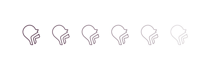 oral outline icon. Linear vector from dentist concept. 6 different line style oral icon included thin, light, regular, medium, bold, black.