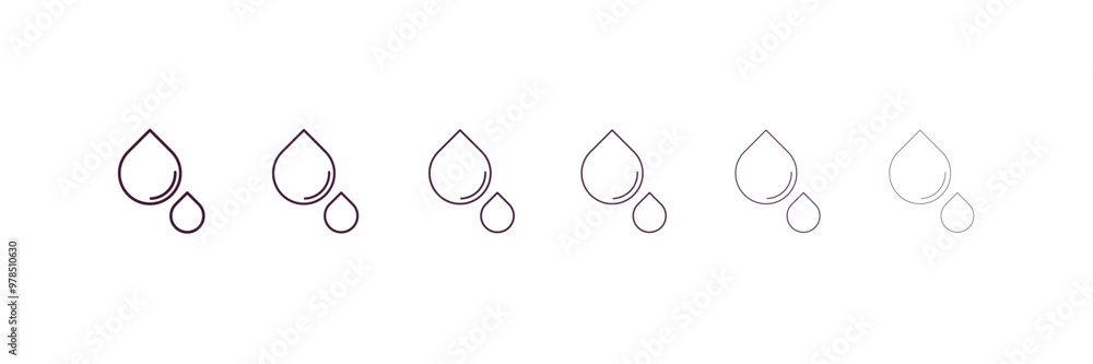 Poster drop outline icon. linear vector from ecology concept. 6 different line style drop icon included thi