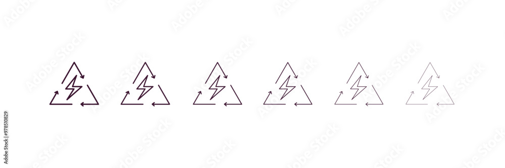 Aufkleber green energy source outline icon. linear vector from ecology concept. 6 different line style green e