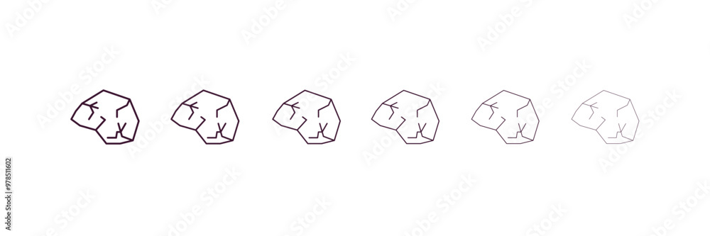 Aufkleber coal outline icon. linear vector from ecology concept. 6 different line style coal icon included thi