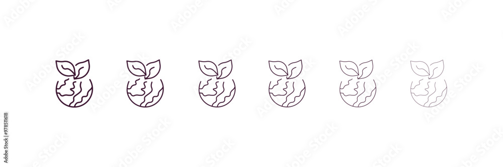 Poster ecology outline icon. linear vector from ecology concept. 6 different line style ecology icon includ