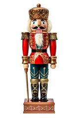 wooden nutcracker isolated on white