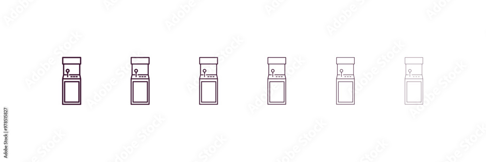 Poster arcade game outline icon. linear vector from entertainment concept. 6 different line style arcade ga