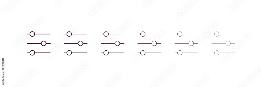 Poster controls outline icon. linear vector from entertainment concept. 6 different line style controls ico
