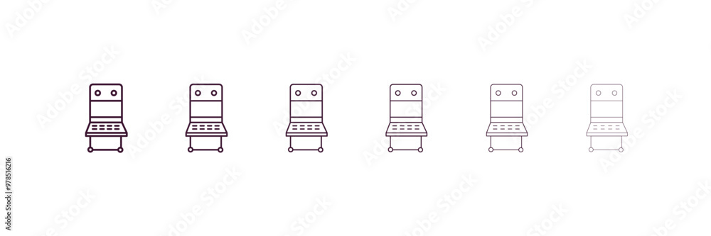 Aufkleber game machine outline icon. linear vector from entertainment concept. 6 different line style game mac