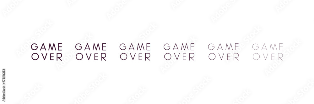 Aufkleber game over outline icon. linear vector from entertainment concept. 6 different line style game over i