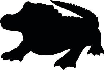  Crocodile Alligator icon silhouette vector illustration