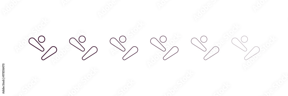 Aufkleber pinball outline icon. linear vector from entertainment concept. 6 different line style pinball icon 