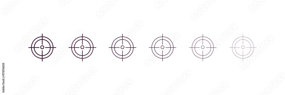 Poster shooter outline icon. linear vector from entertainment concept. 6 different line style shooter icon 