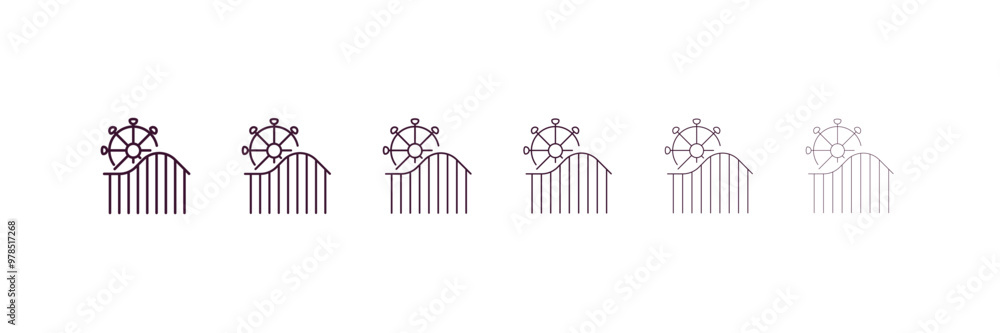 Aufkleber amusement park outline icon. linear vector from entertainment concept. 6 different line style amusem