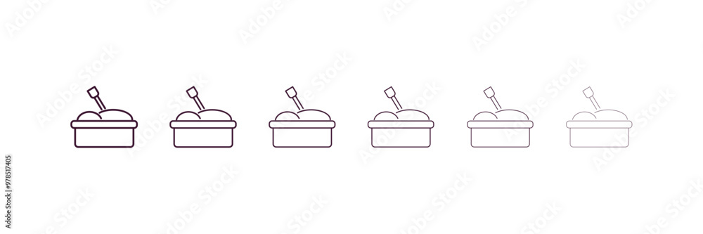 Poster sandbox outline icon. linear vector from entertainment concept. 6 different line style sandbox icon 