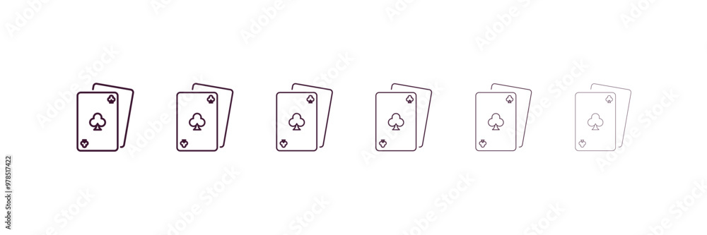 Aufkleber card game outline icon. linear vector from entertainment concept. 6 different line style card game i