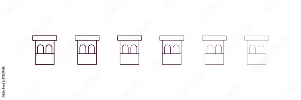 Aufkleber ticket booth outline icon. linear vector from entertainment concept. 6 different line style ticket b
