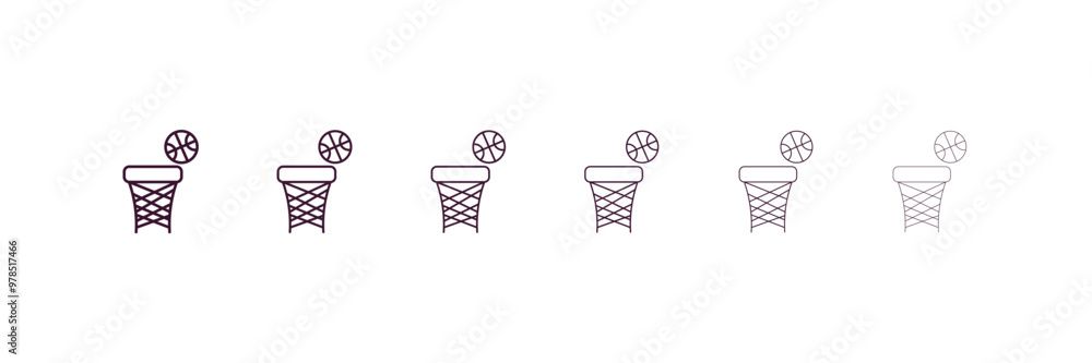 Poster dunk outline icon. linear vector from entertainment concept. 6 different line style dunk icon includ