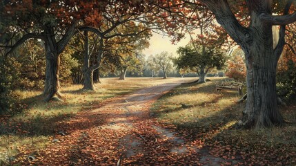 Autumnal Path Through the Woods