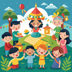 Fototapeta premium children in a circle