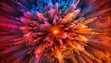 Colorful abstract explosion of vibrant hues and energy.