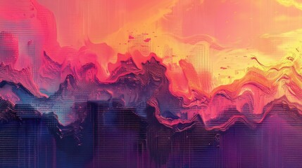 Obraz premium Abstract Digital Artwork in Vibrant Hues