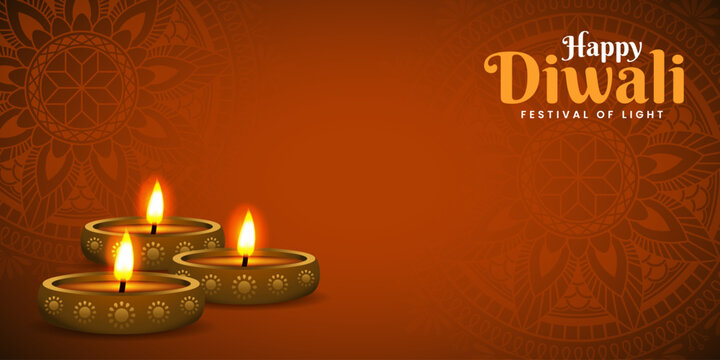 happy diwali banner background for website header, social media cover and banner design with copy space area