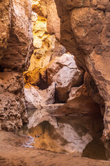 Impression of the interior of the sesriem canyon in the Namibian sossusvlei.