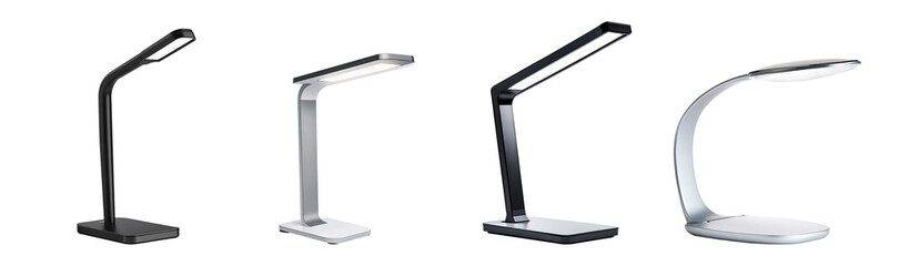 Stylish modern desk lamps in various designs and colors for contemporary workspaces.