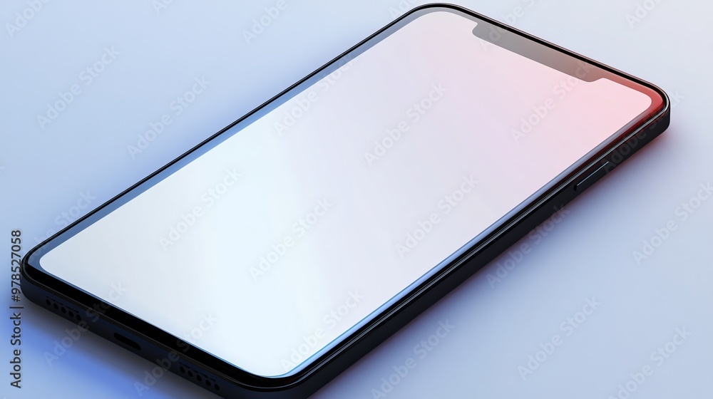 Aufkleber modern smartphone on a gradient background with blank screen ideal for showcasing apps or designs.