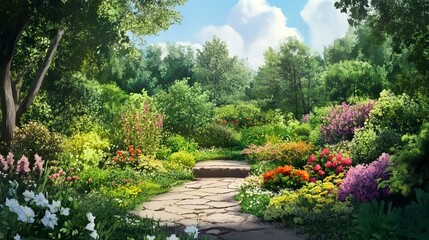 Obraz premium Lemo n garden, summer background.generative ai