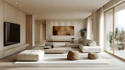 Modern Living Room Design with Minimalist Decor and Neutral Colors