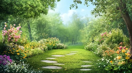 Obraz premium Lemo n garden, summer background.generative ai