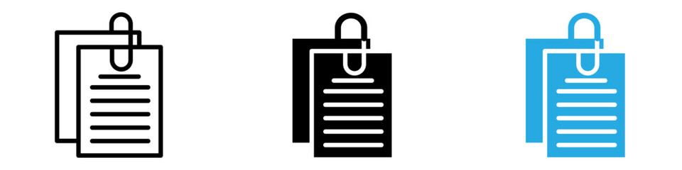 Attach document icon thin line illustration