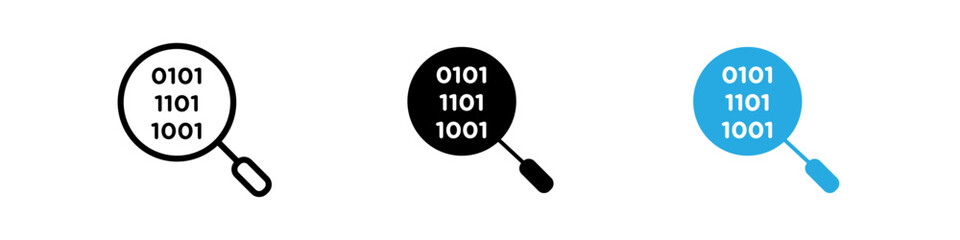 Binary code icon thin line illustration